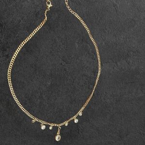 Pretty Bird Gold Necklace with Sparkling clear stones Accents